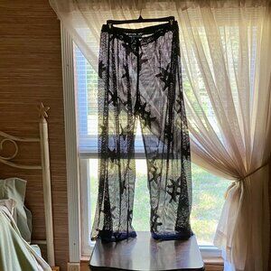 NWOT Black net coverup beach pants